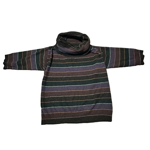 Cividini Sweaters - Cividini 100% Cashmere Striped Cowl Neck Sweater Italy IT 44 US M Purple Green